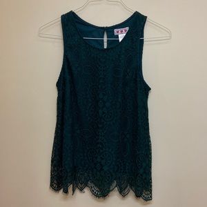 Three Pink Hearts lace tank top